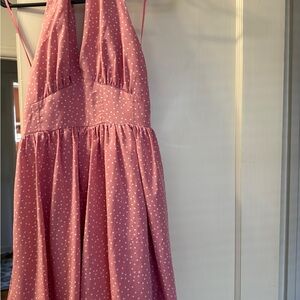 Mustard Seed Pink and White Polka Dot Romper